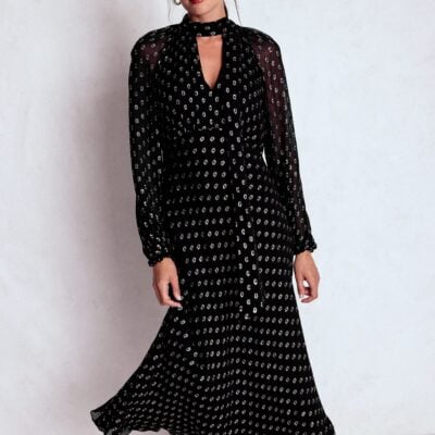 Boden Tie Neck Midi Dress