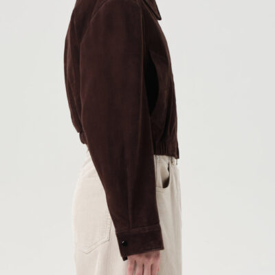 AGOLDE Nahla Cropped Suede Jacket - Image 2