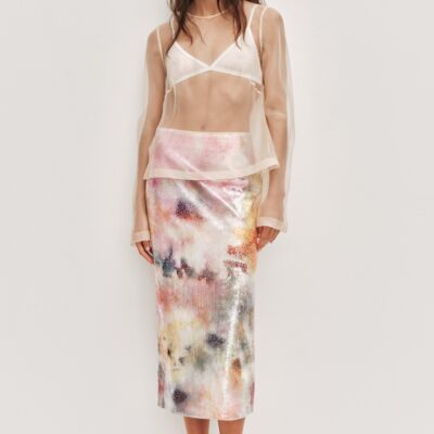 Aje Sybilla Sequin Midi Skirt - Image 1