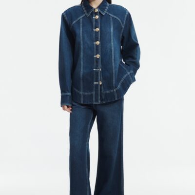 Aje Rylee Denim Shirt - Image 1