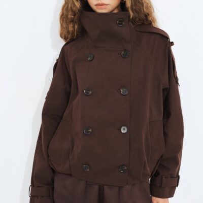 Aje Rory Funnel Neck Trench - Image 1
