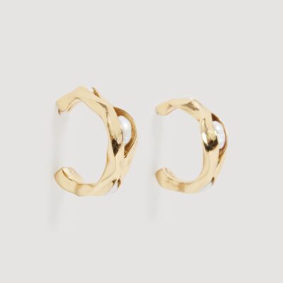 Aje Romara Small Pearl Hoops - Image 1
