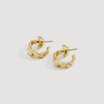 Aje Romara Small Pearl Hoops - Image 2