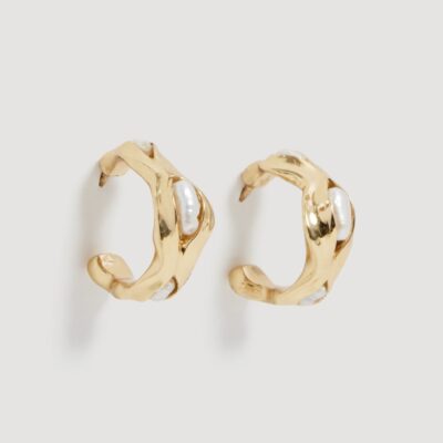 Aje Romara Large Pearl Hoops - Image 1