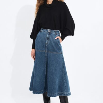 Aje Olivia Denim Midi Skirt - Image 1