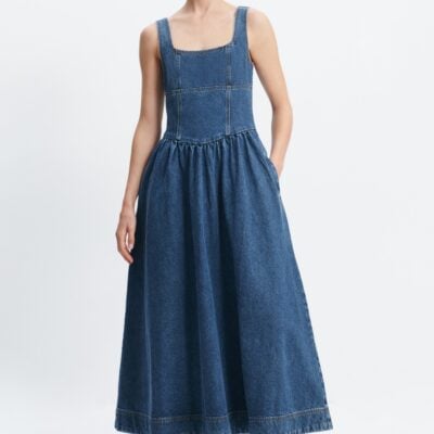 Aje Olivia Denim Maxi Dress - Image 1