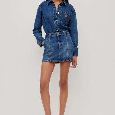 Aje Myles Denim Mini Skirt - Image 1