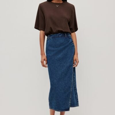 Aje Myles Denim Midi Skirt - Image 1