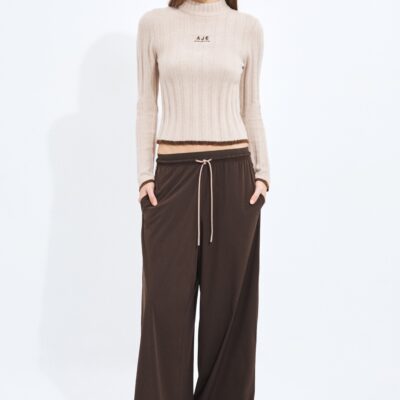 Aje Mock Neck Rib Knit Top - Image 1