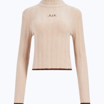 Aje Mock Neck Rib Knit Top - Image 2