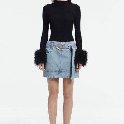 Aje Lyra Denim Mini Skirt - Image 1