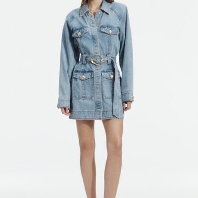 Aje Lyra Denim Mini Dress - Image 1