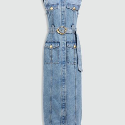 Aje Lyra Denim Midi Dress - Image 2