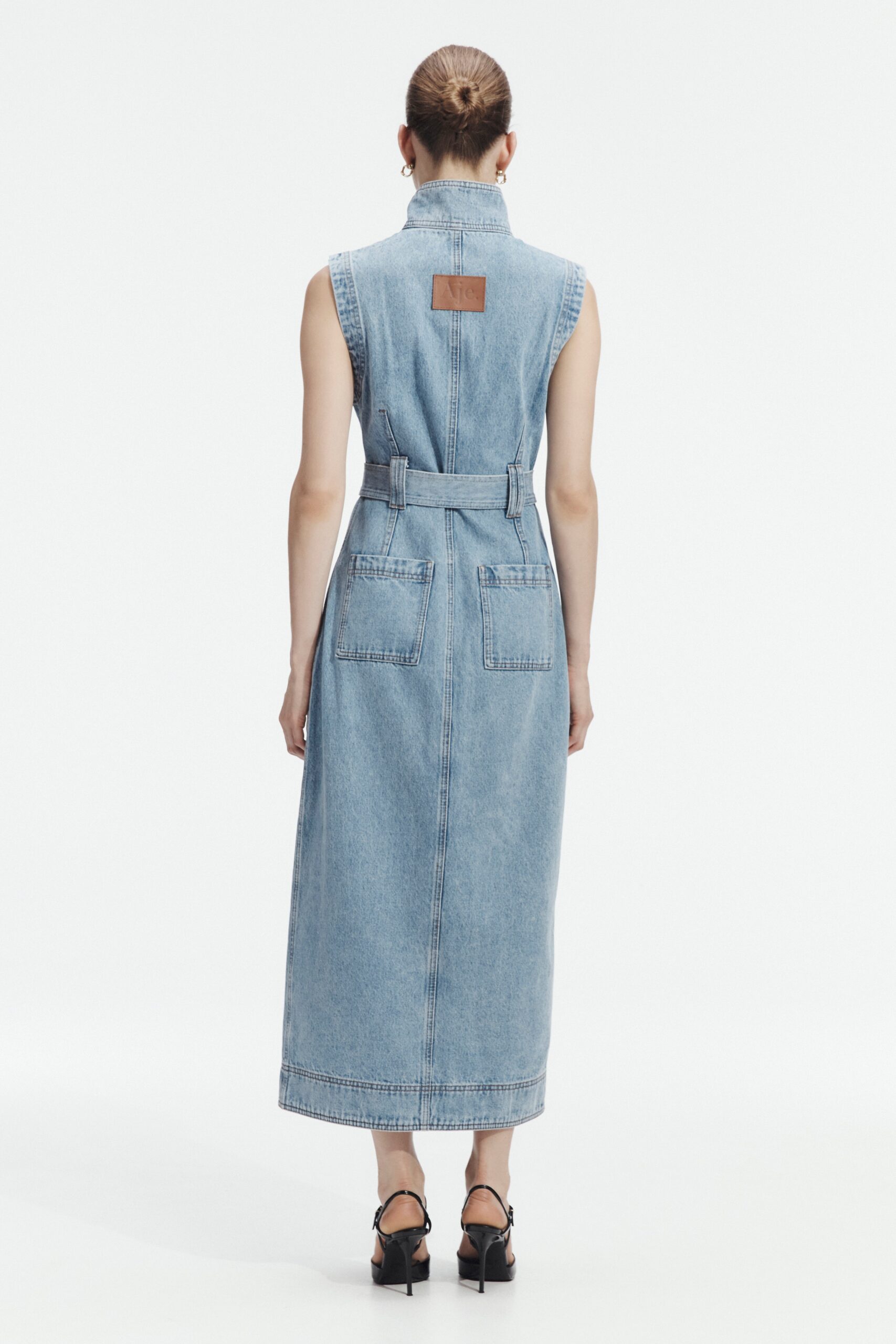 MNAJE090826191140274_3 Aje Lyra Denim Midi Dress - Image 3