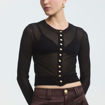 Aje Lynor Sheer Knit Cardigan - Image 2
