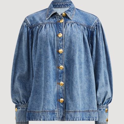 Aje Lorraine Denim Blouse - Image 2