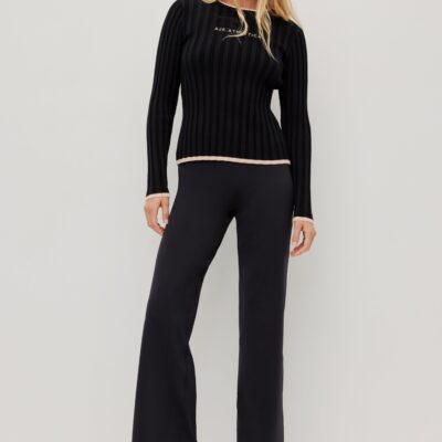 Aje Long Sleeve Rib Knit Top 438 - Image 1