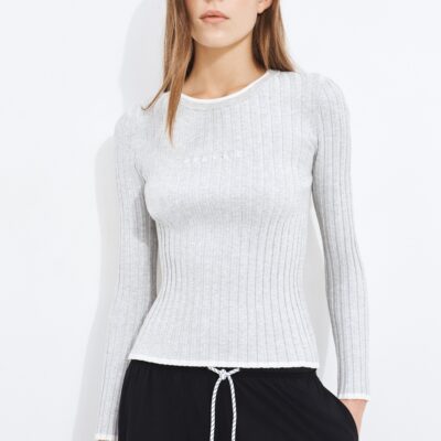 Aje Long Sleeve Rib Knit Top - Image 1