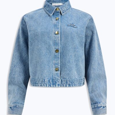 Aje Kendall Crop Denim Shirt - Image 2