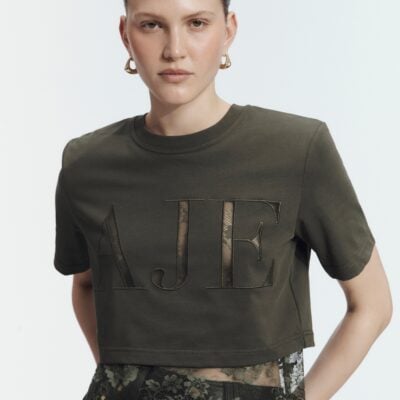 Aje Kayla Lace Underlay Tee - Image 1