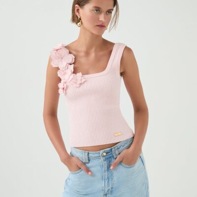 Aje Splendour Flower Knit Tank - Image 1