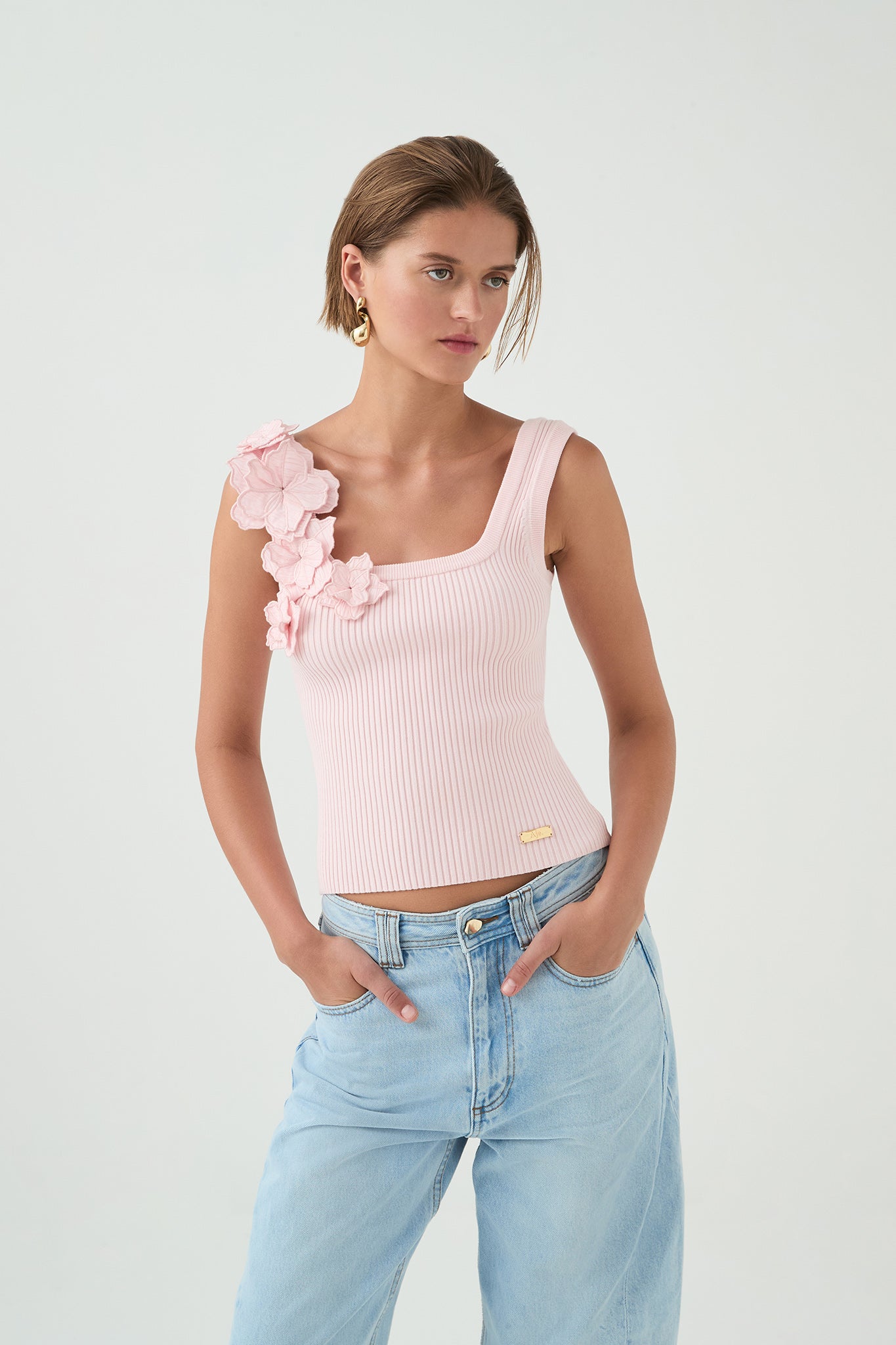 Aje Splendour Flower Knit Tank - Image 1