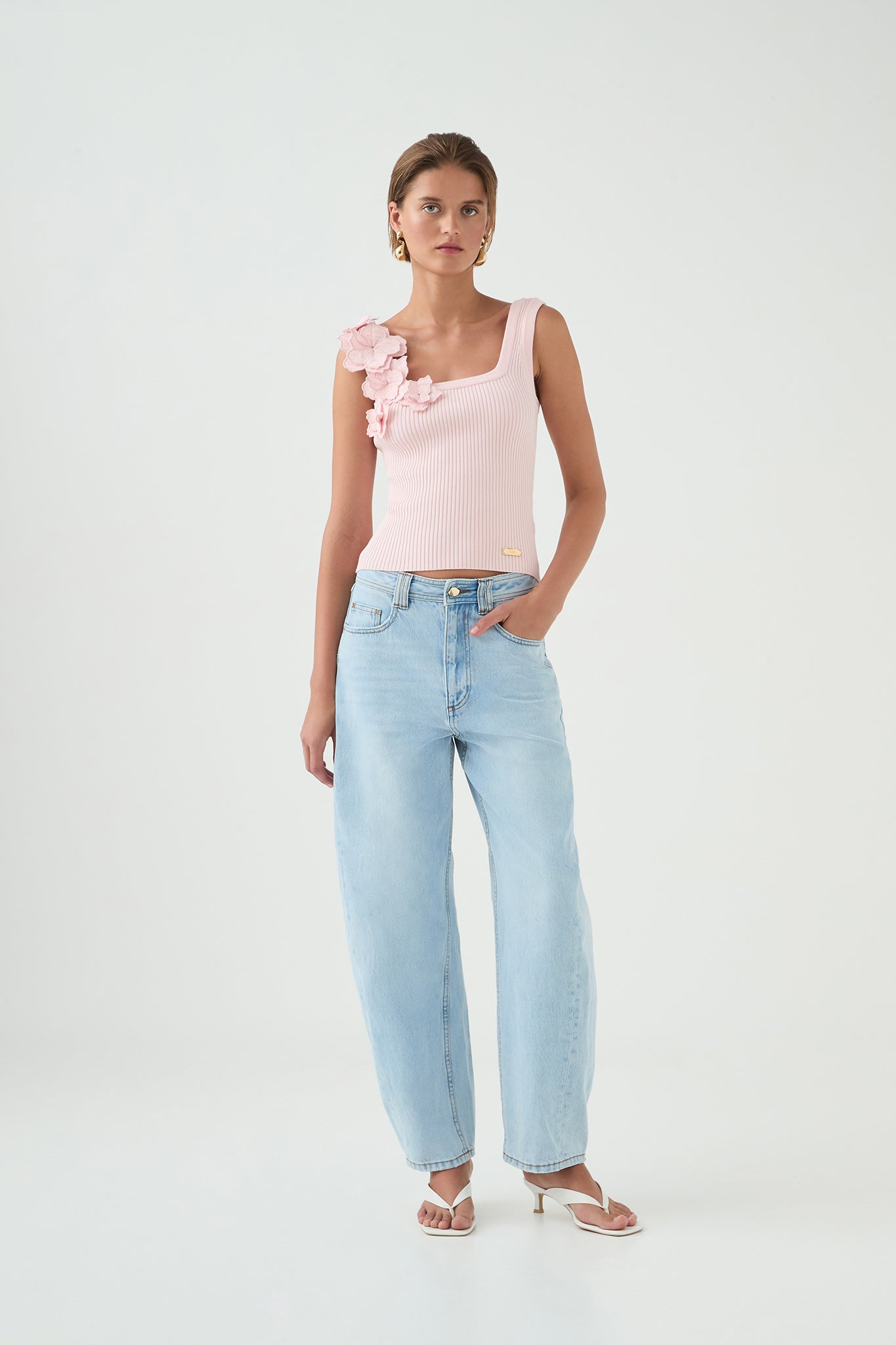 MNAJE160826190530003_3 Aje Splendour Flower Knit Tank - Image 3