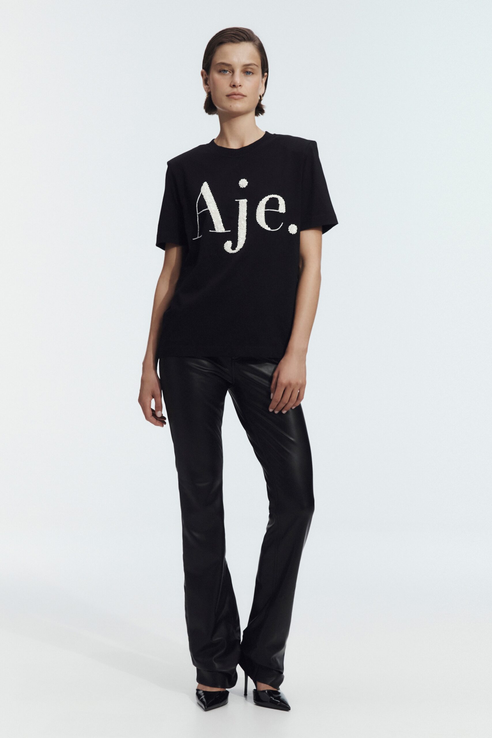 Aje Polana Embellished Logo Tee - Image 1