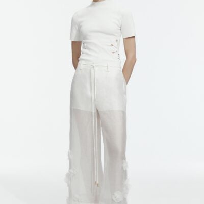 Aje Miri Slim Fit Knit Tee - Image 1