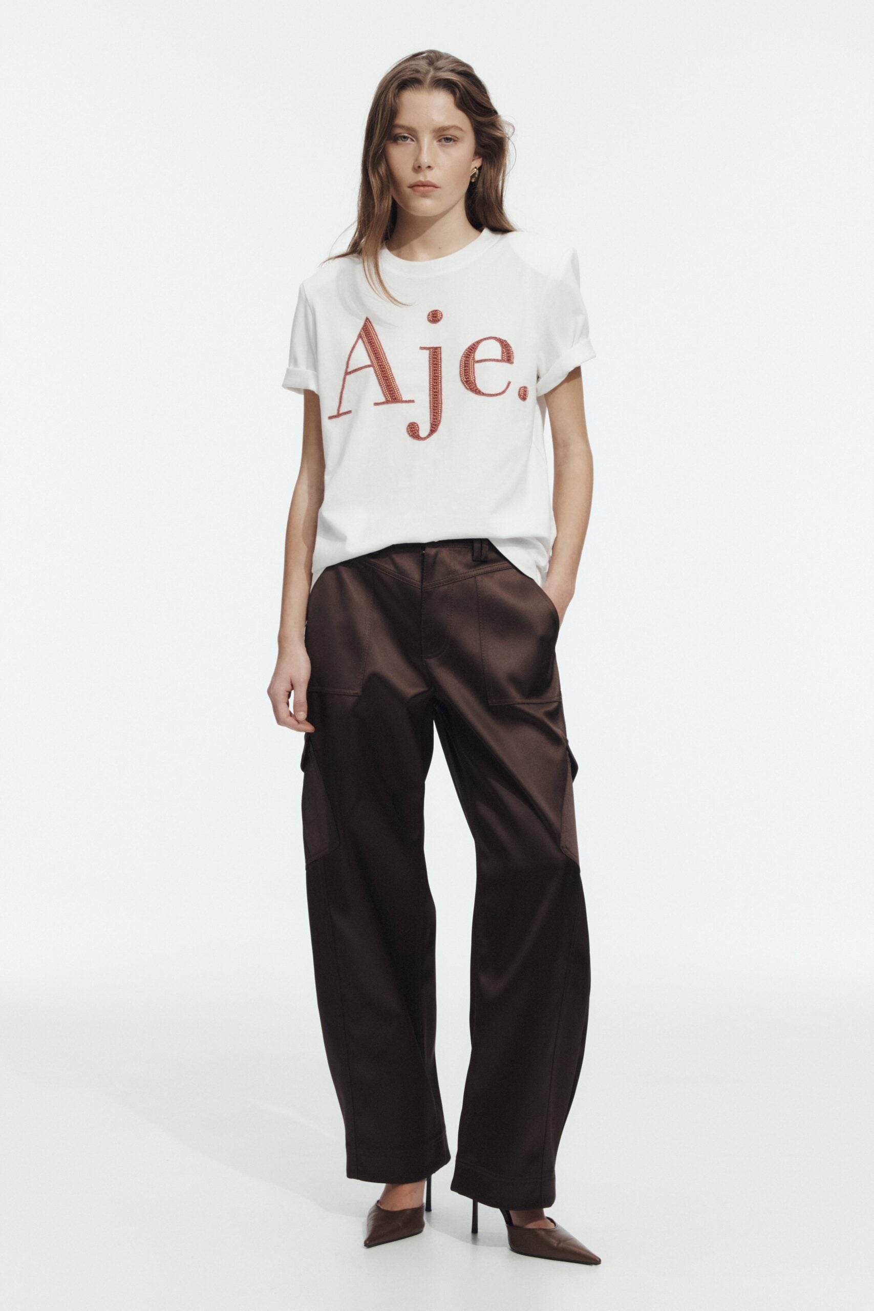 Aje Lola Embellished Logo Tee - Image 1