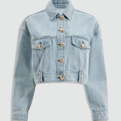 Aje Joy Curved Back Denim Jacket - Image 2