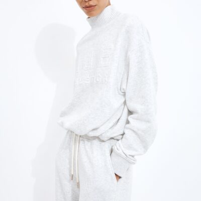 Aje High Neck Logo Crop Jumper - Image 1