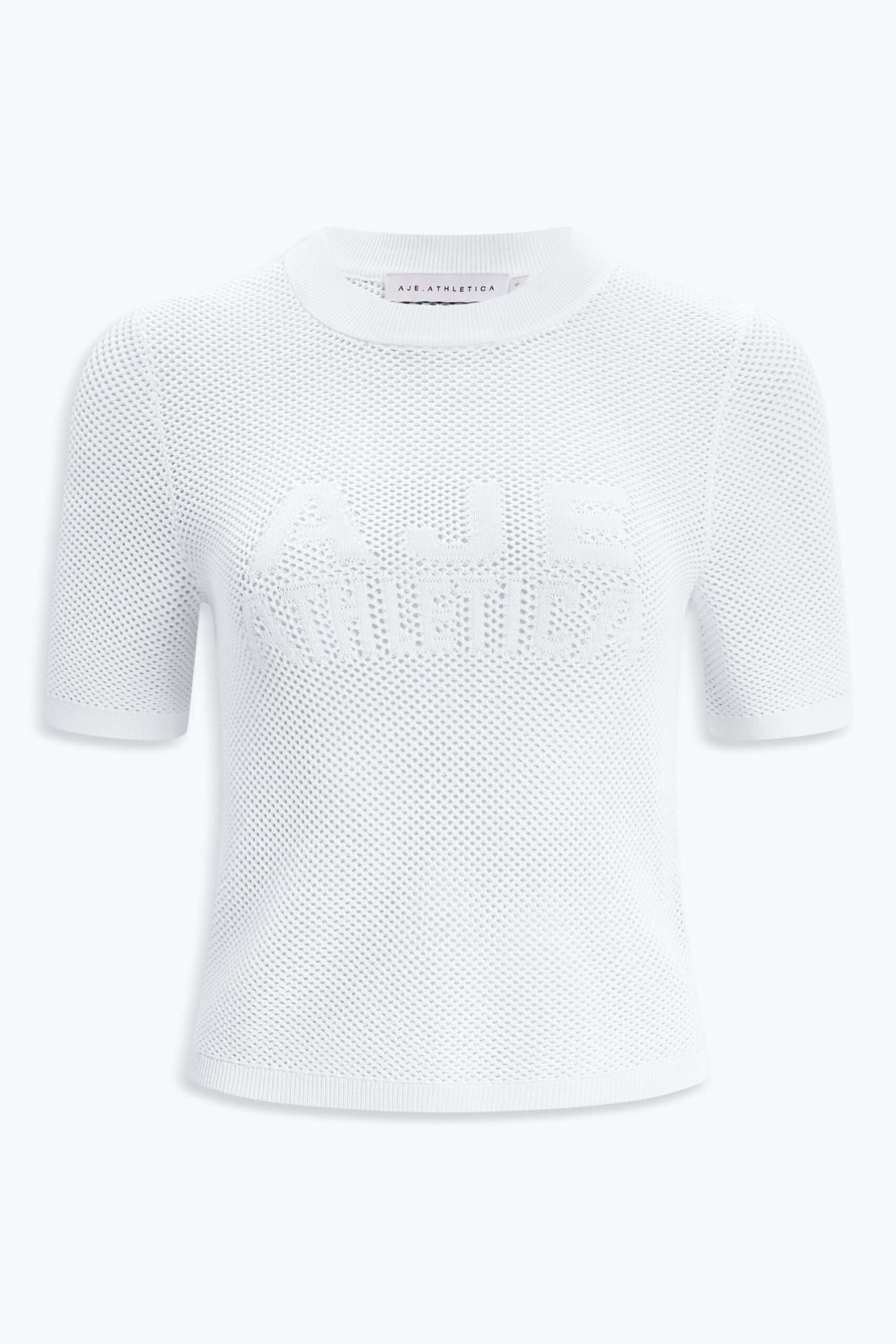MNAJE300826190239110_2 Aje Crop Knit Logo Tee - Image 2