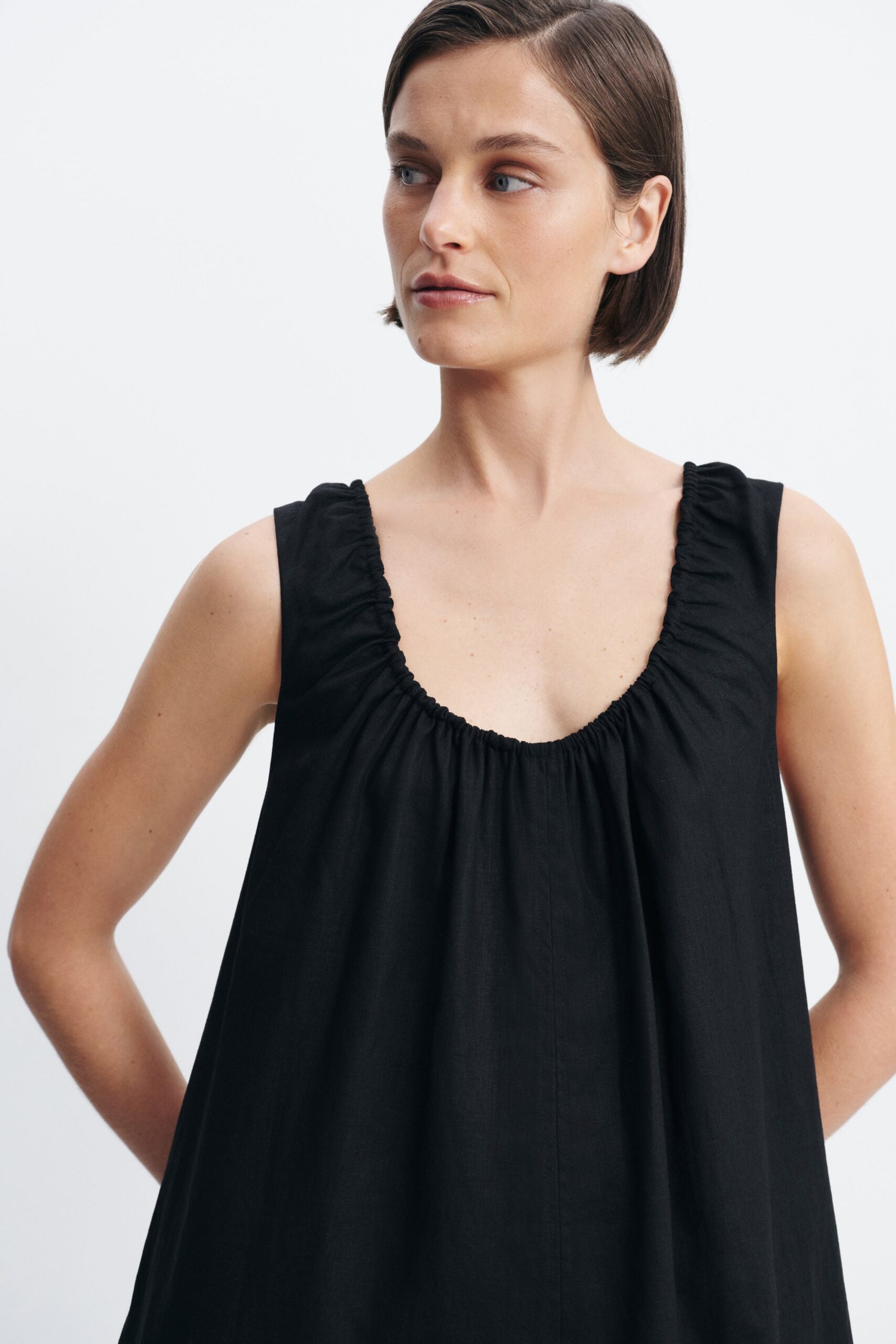 MNAJE300826190239114_3 Aje Corine Linen Mini Dress - Image 3