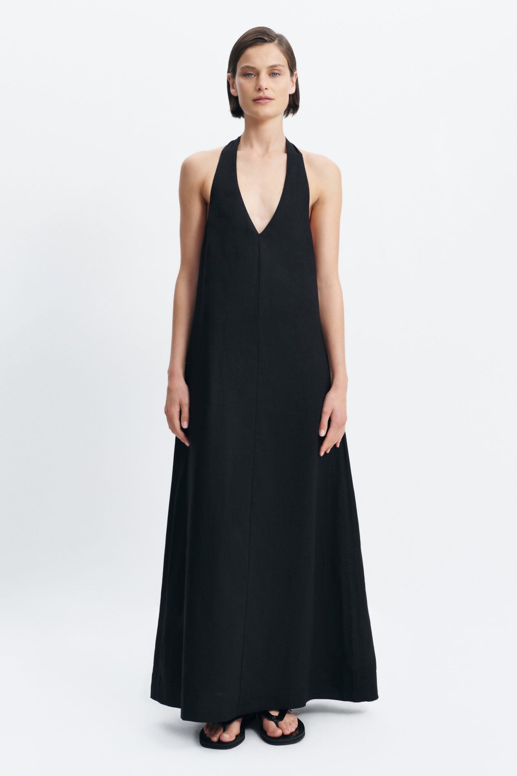 Aje Corine Linen Halter Dress