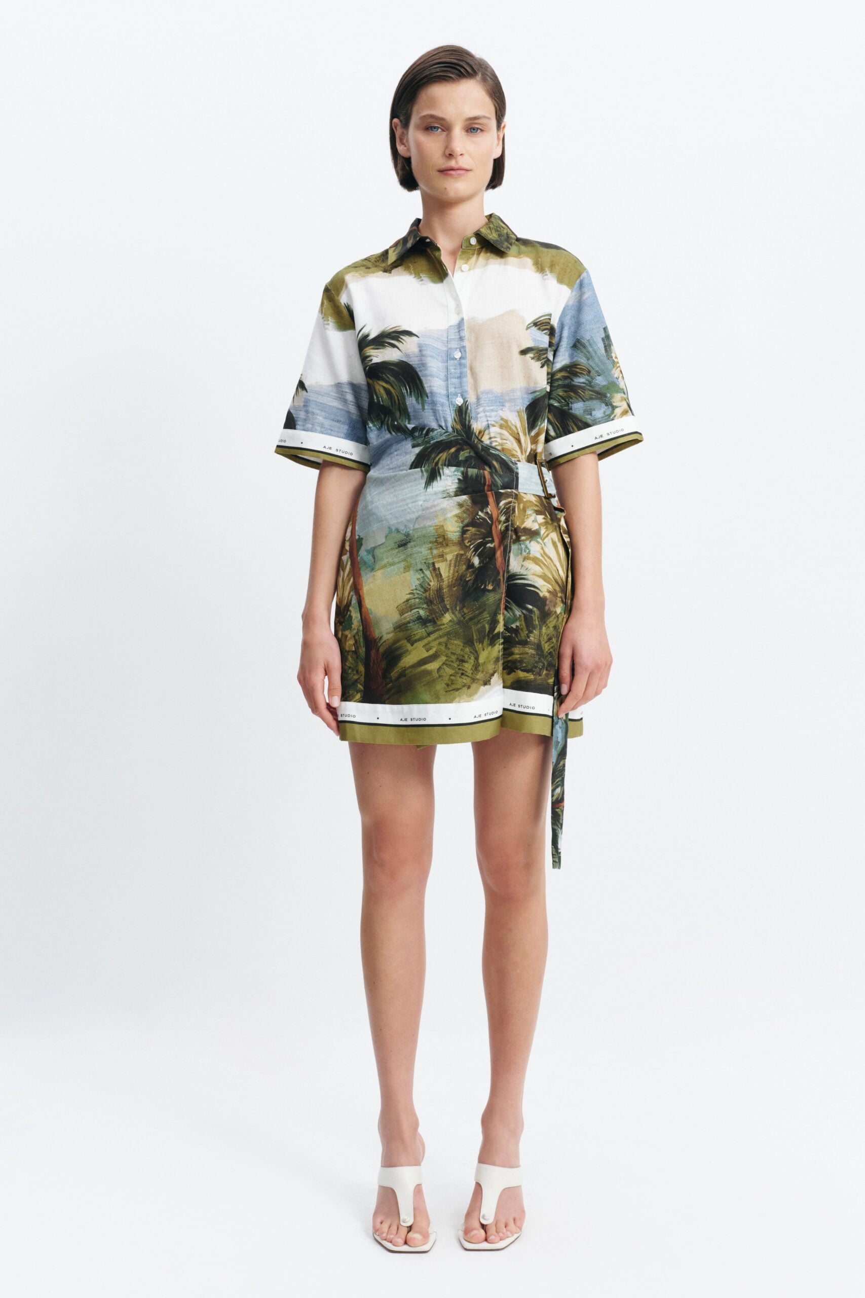 Aje Coastal Border Shirt Dress - Image 1