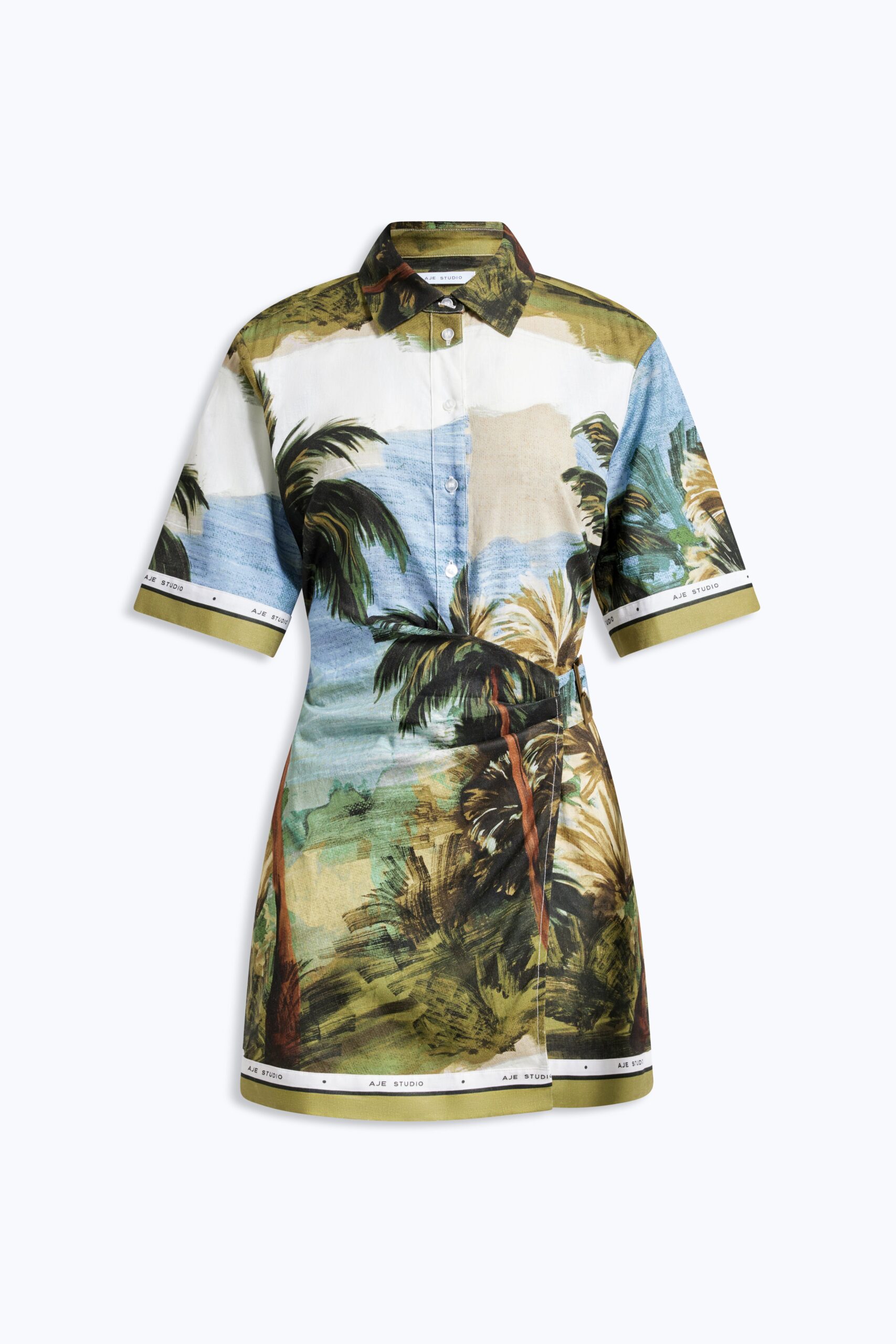MNAJE300826190239123_2 Aje Coastal Border Shirt Dress - Image 2