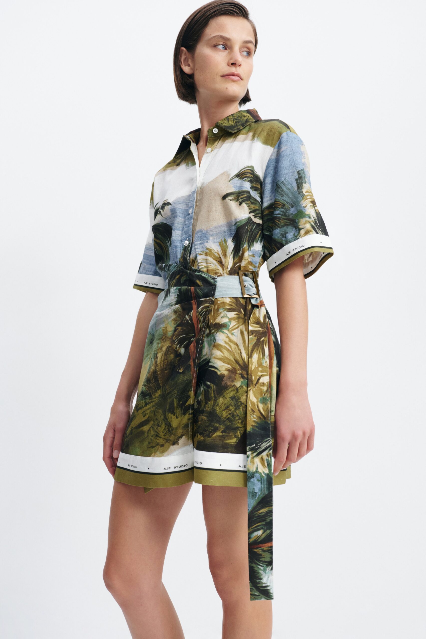 MNAJE300826190239123_3 Aje Coastal Border Shirt Dress - Image 3
