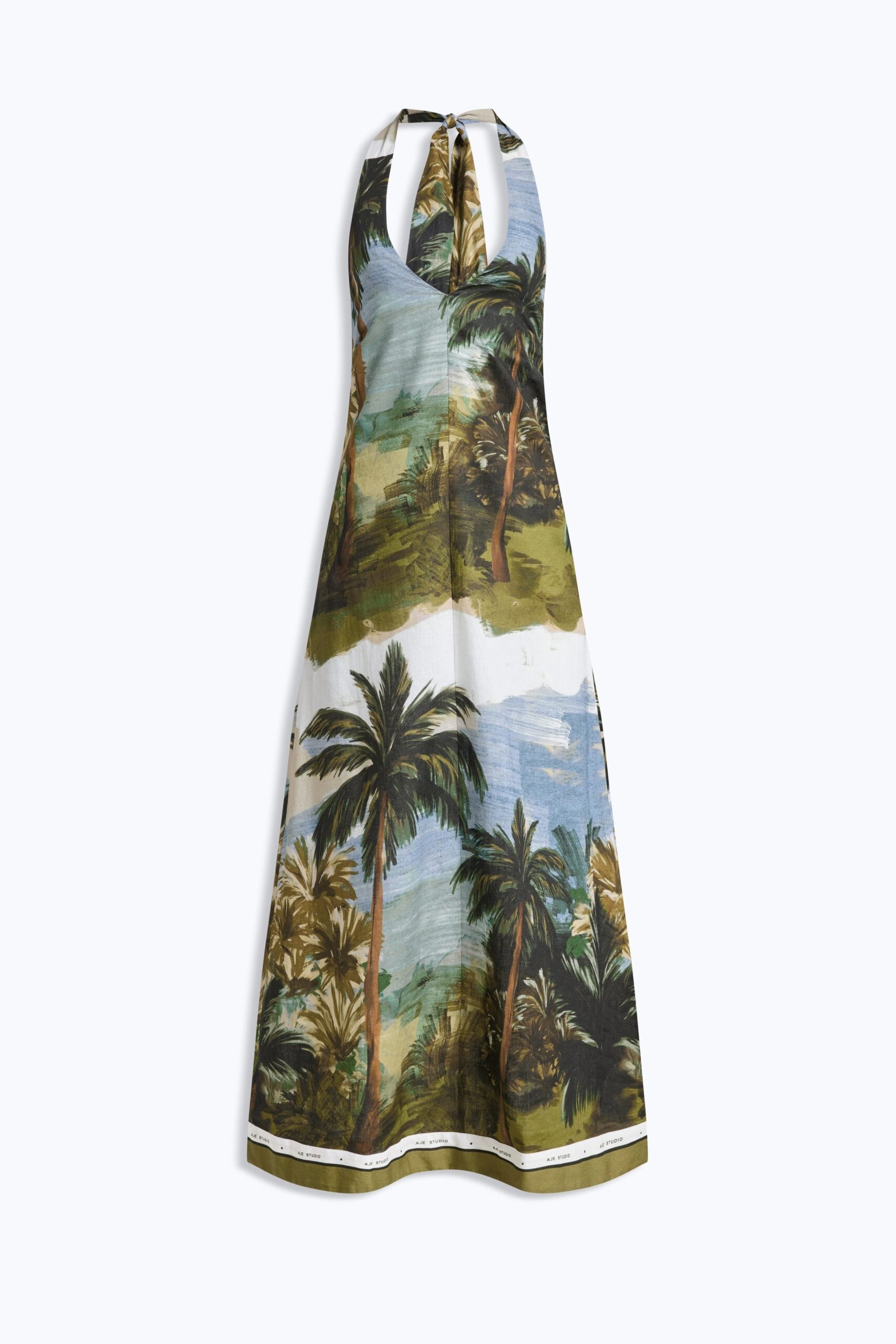 MNAJE300826190239126_2 Aje Coastal Border Halter Dress - Image 2