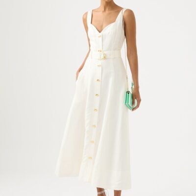 Aje Clay Belted Midi Dress - Image 1