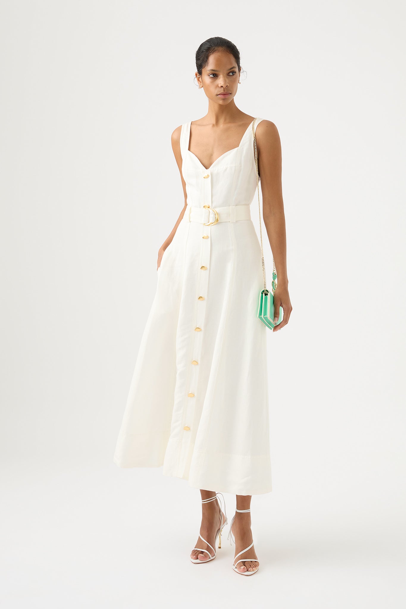 Aje Clay Belted Midi Dress - Image 1
