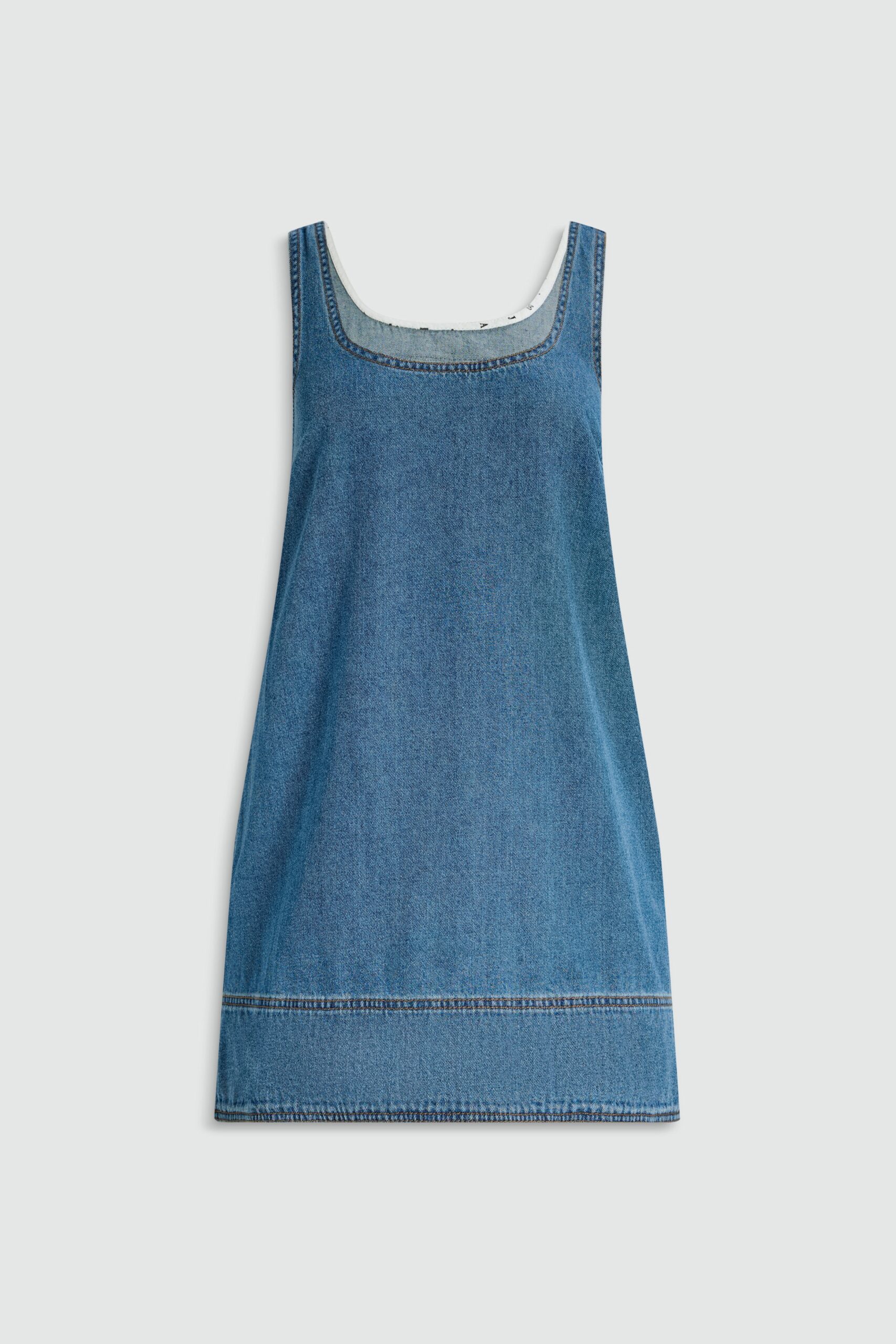MNAJE300826190239152_2 Aje Caserta Logo Denim Mini Dress - Image 2