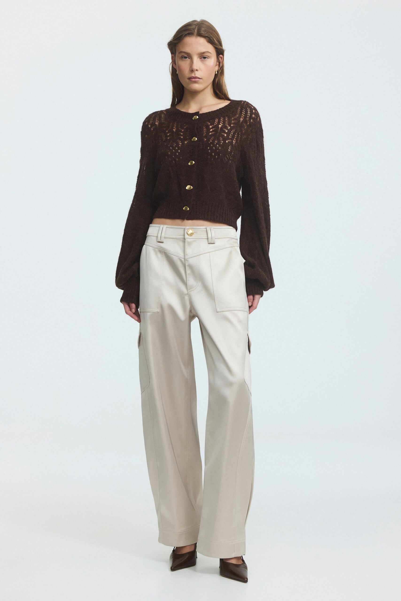 Aje Brielle Lace Knit Cardigan - Image 1