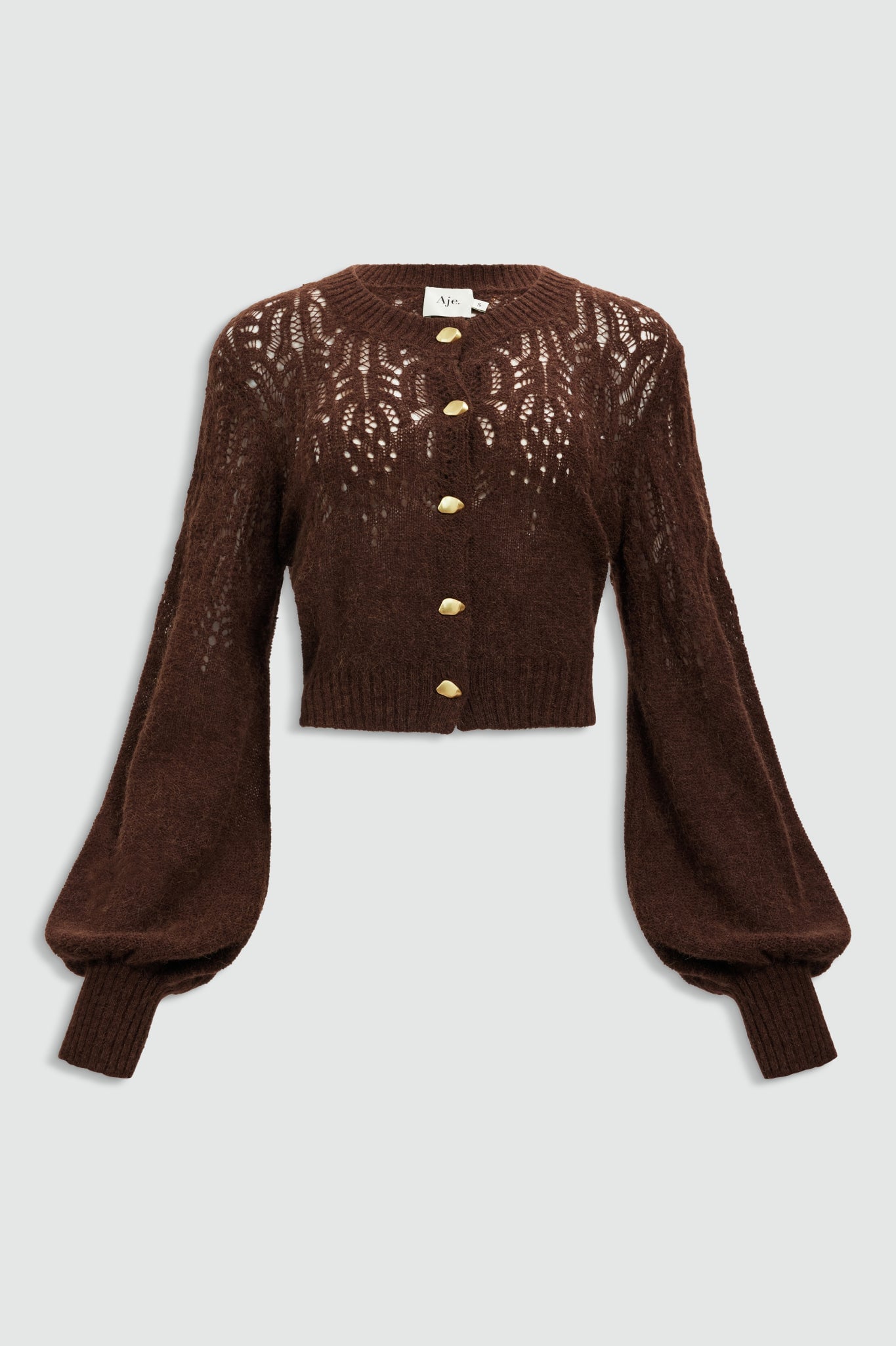 MNAJE300826190239178_2 Aje Brielle Lace Knit Cardigan - Image 2