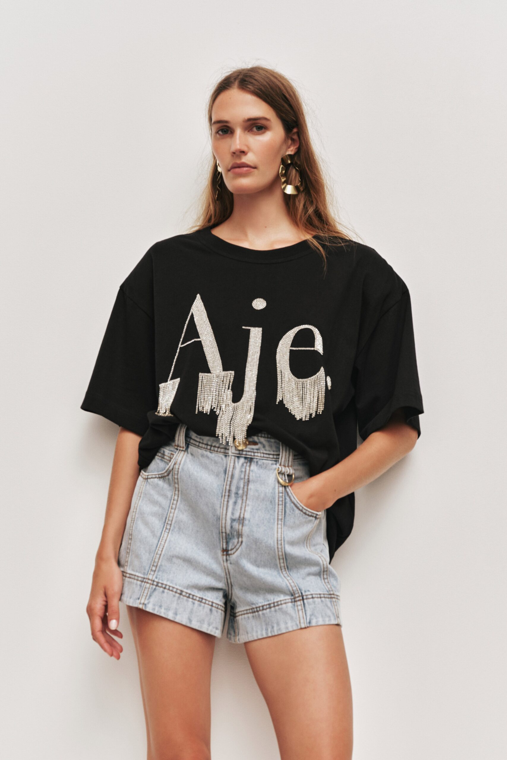 MNAJE300826190239183_3 Aje Blaise Denim Short - Image 3