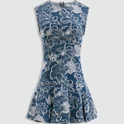 Aje Arlo Jacquard Denim Mini Dress - Image 2