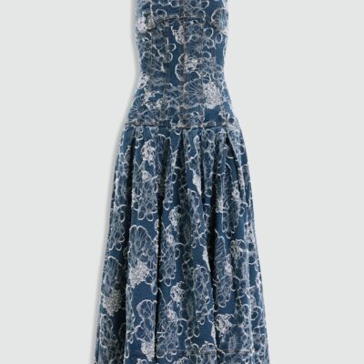 Aje Arlo Jacquard Denim Maxi Dress - Image 2
