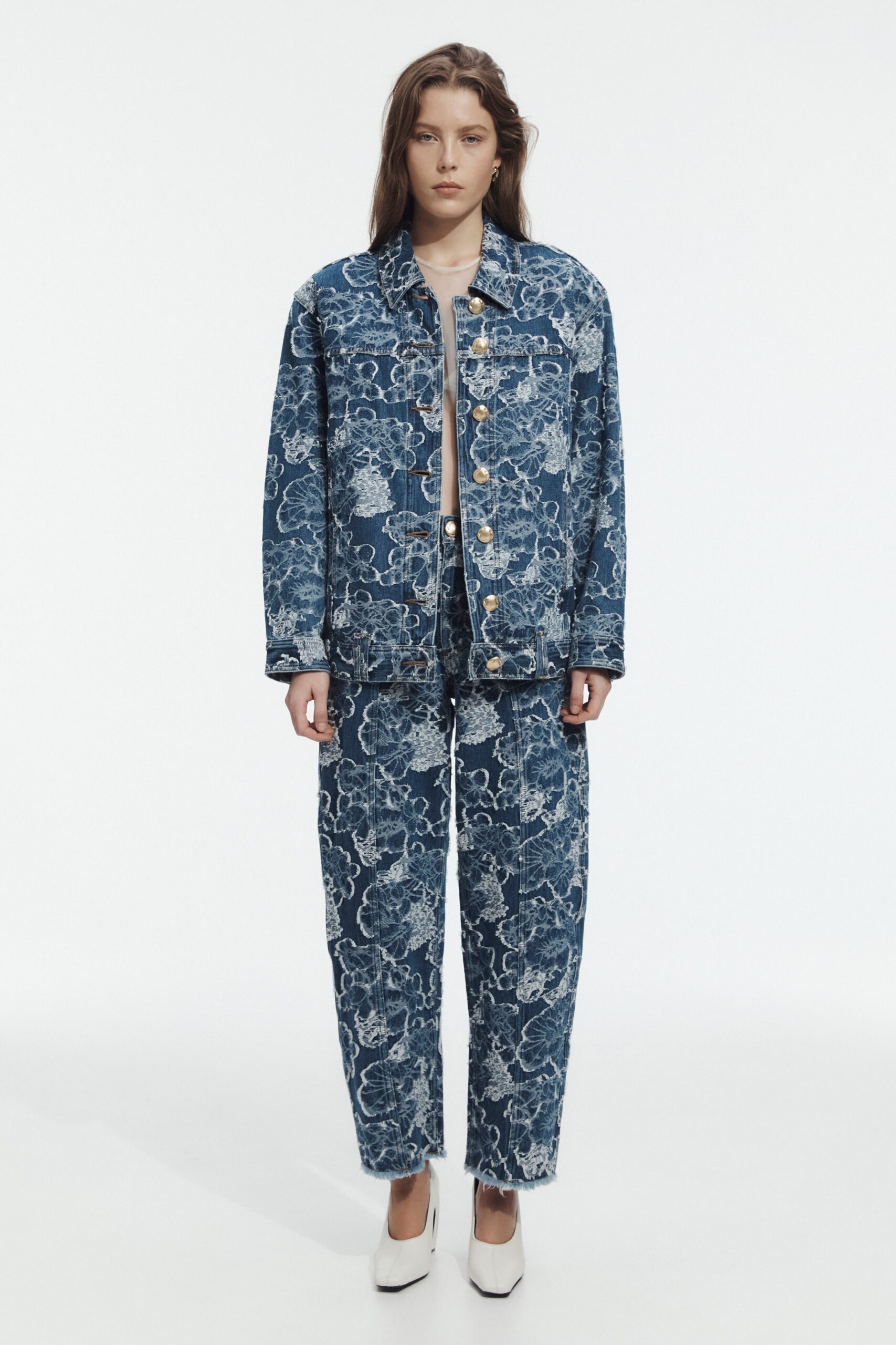 Aje Arlo Jacquard Denim Jacket - Image 1