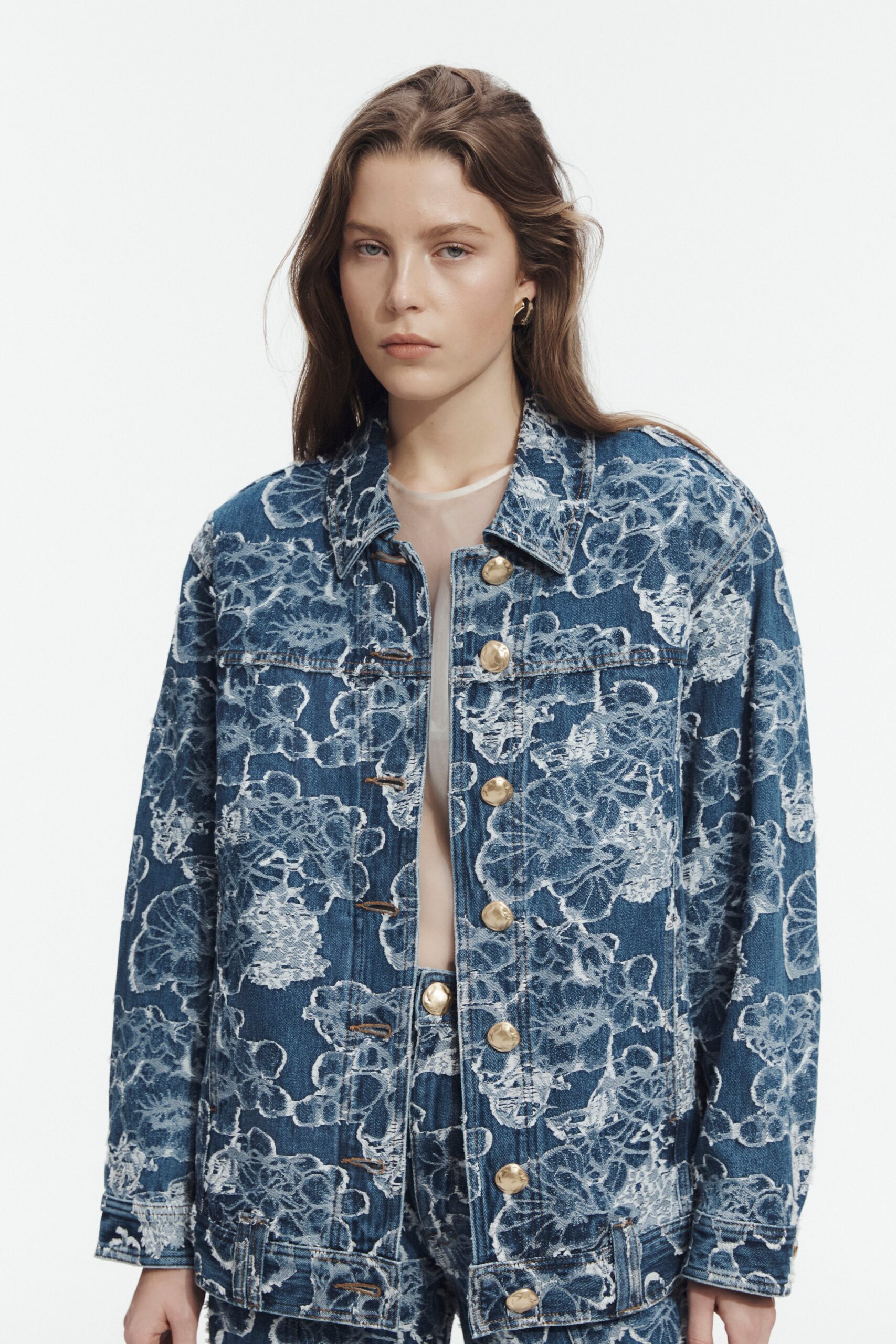 MNAJE300826190239198_3 Aje Arlo Jacquard Denim Jacket - Image 3
