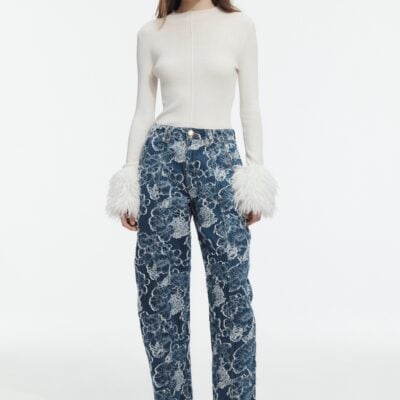 Aje Arlo Jacquard Barrel Jean - Image 1
